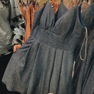 Blue Glittery Party Dress